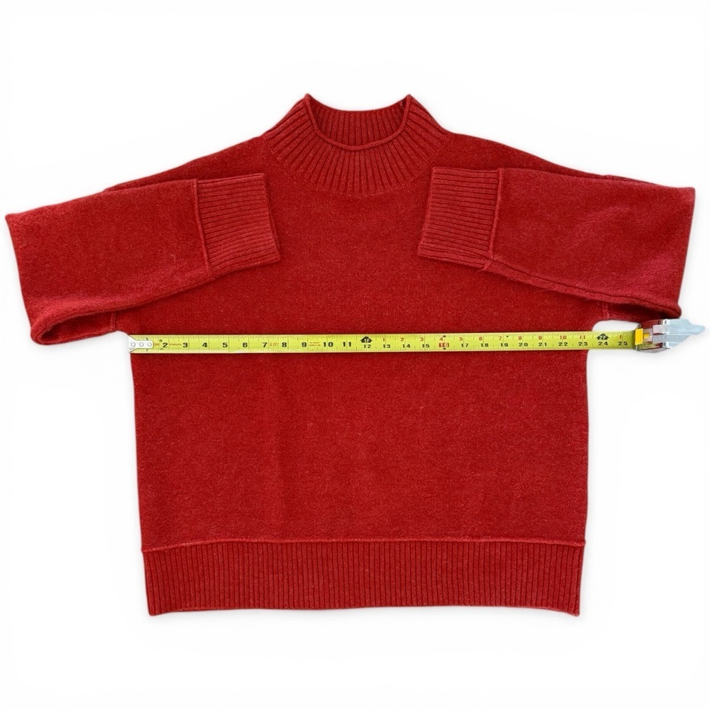 Universal Thread Mock Neck Sweater Rust Orange Size Large Oversized Ribbed Knit - Picture 6 of 8